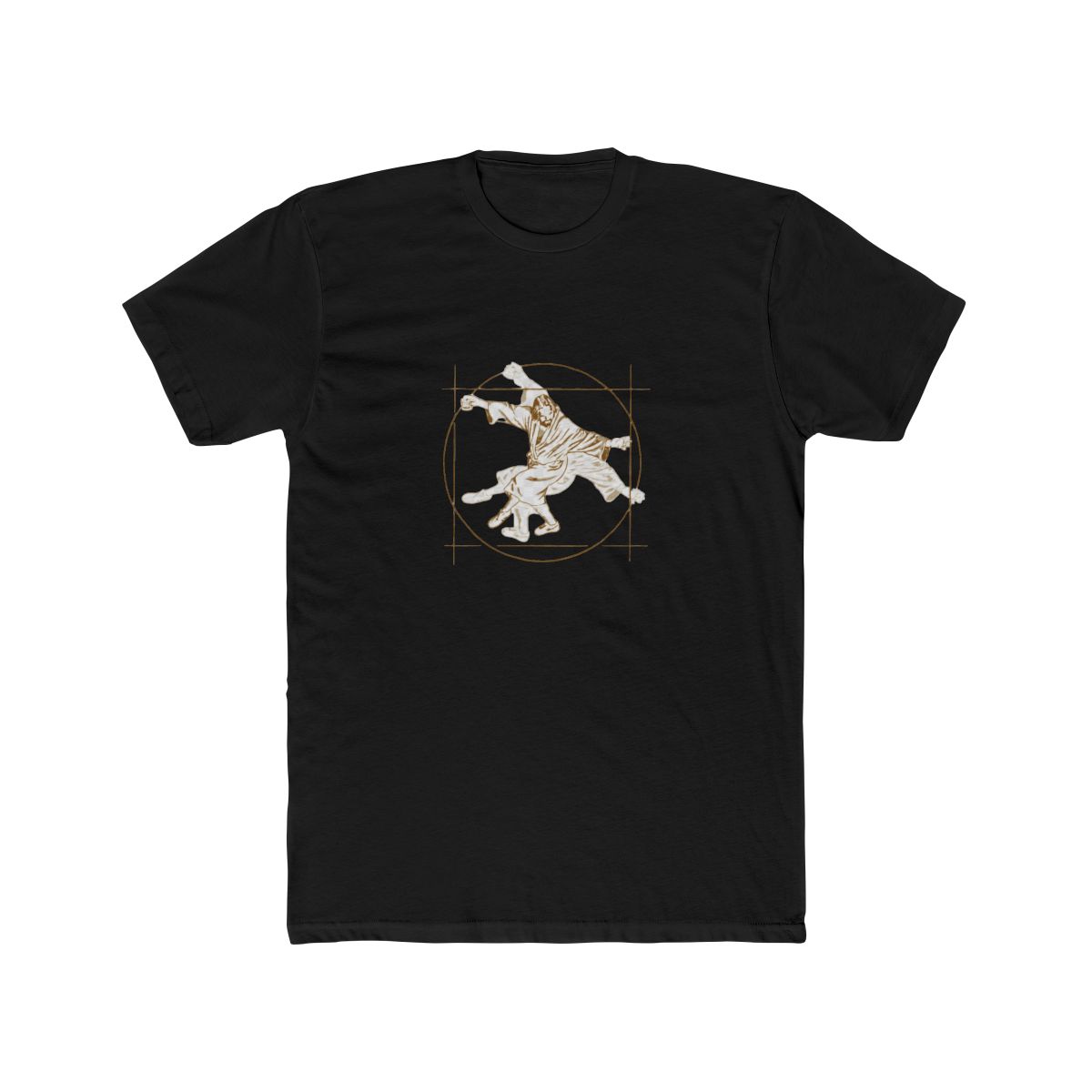 Vitruvian Dude - Big Lebowski Yoga Pose T Shirt - alternate angle 5, merchandise