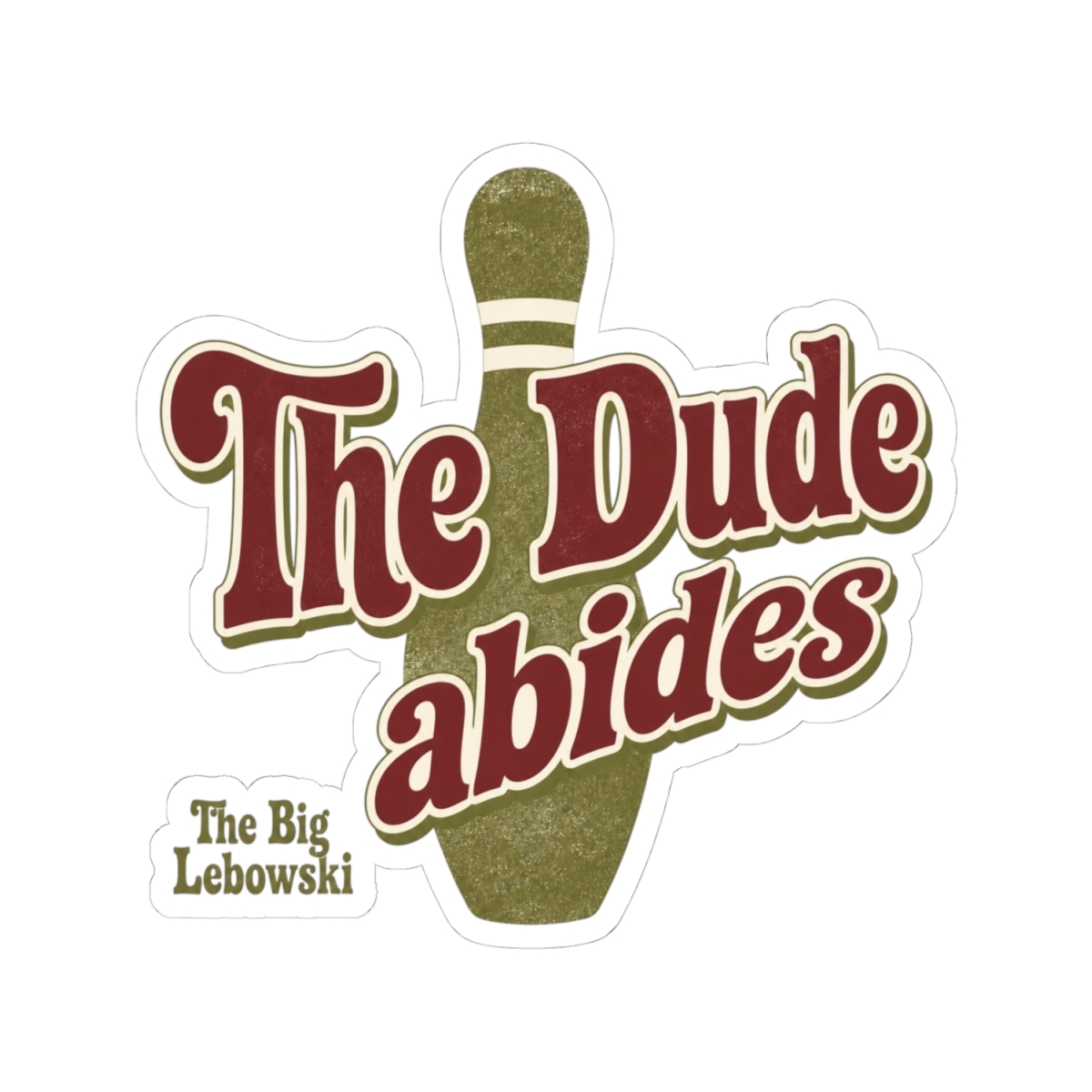 The Big Lebowski "The Dude abides" Sticker - alternate angle 2, merchandise
