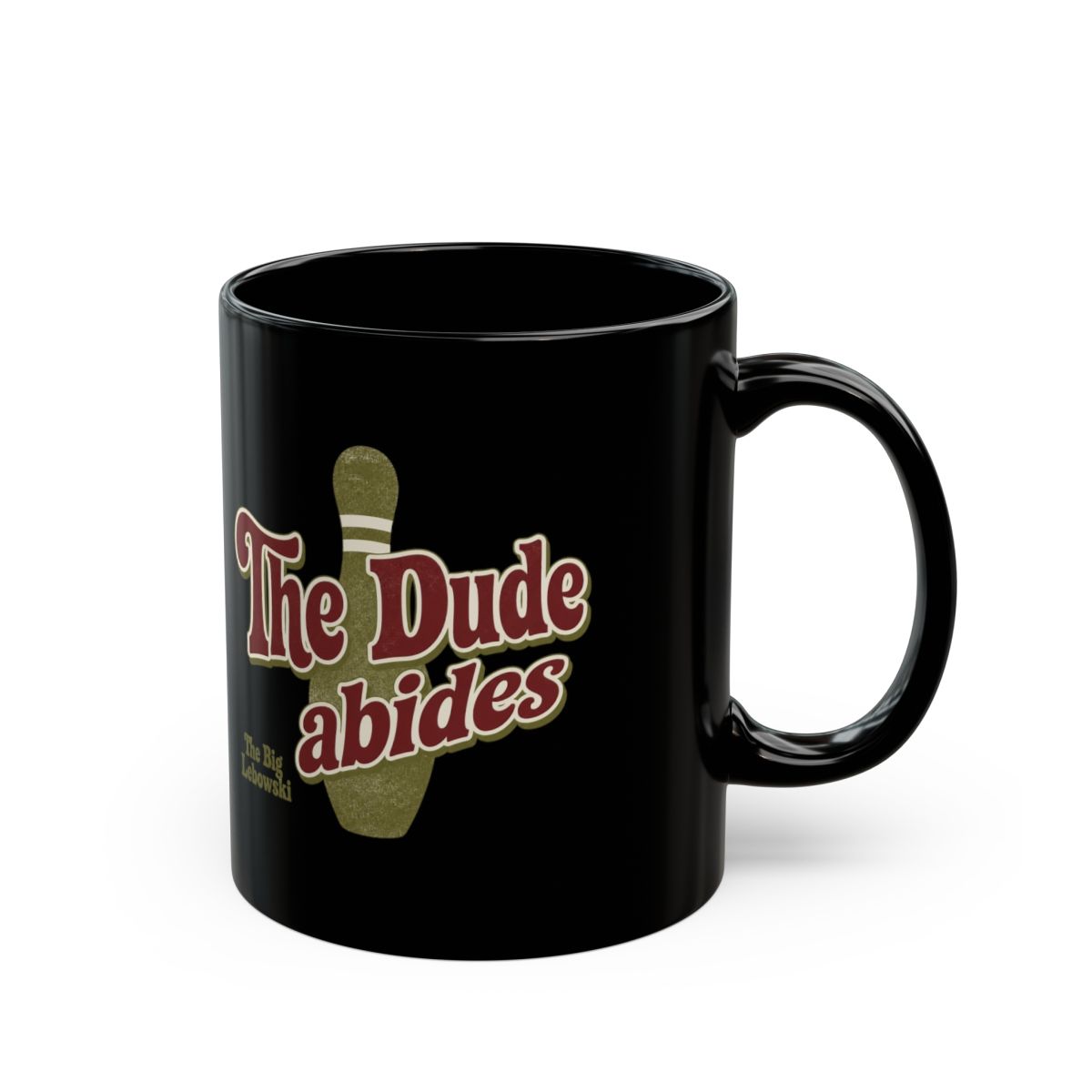 The Big Lebowski "The Dude abides" Black Mug