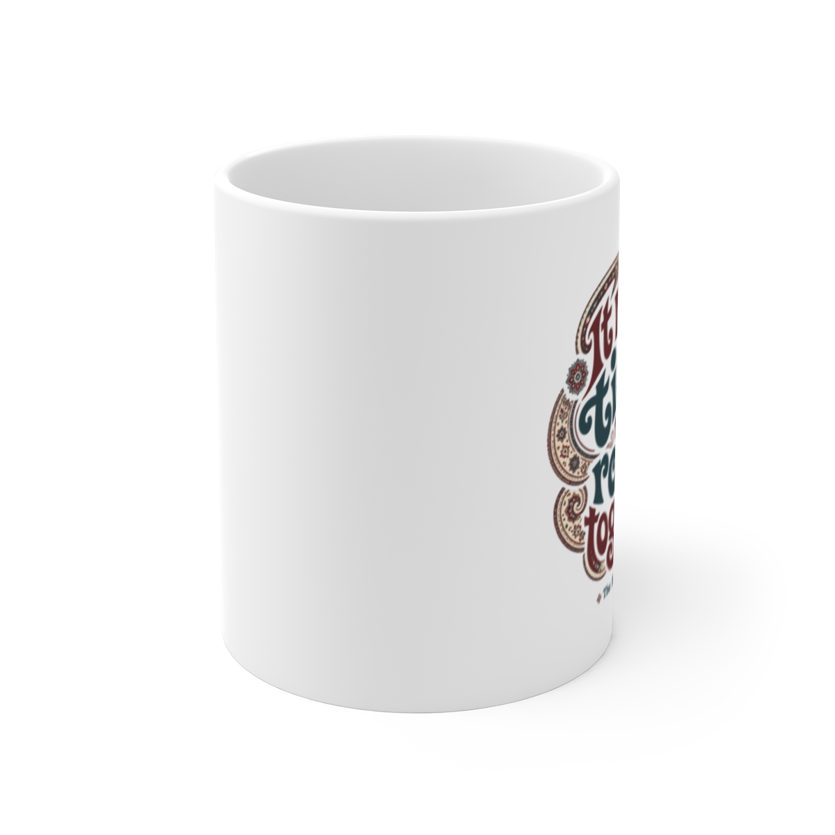 The Big Lebowski "It really tied the room together" White Mug - alternate angle 1, merchandise