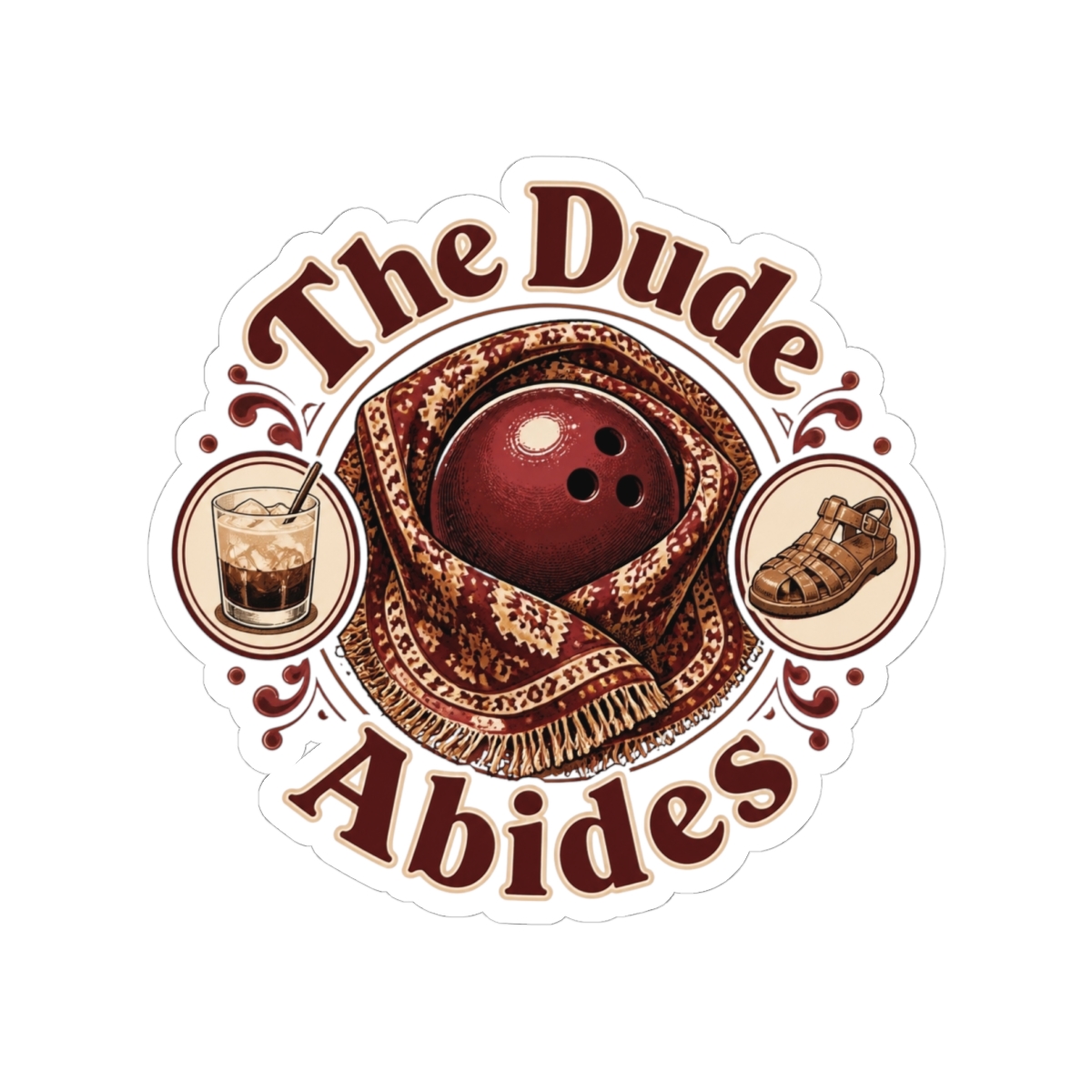 The Big Lebowski "The Dude Abides" Sticker - Official Stickers merchandise