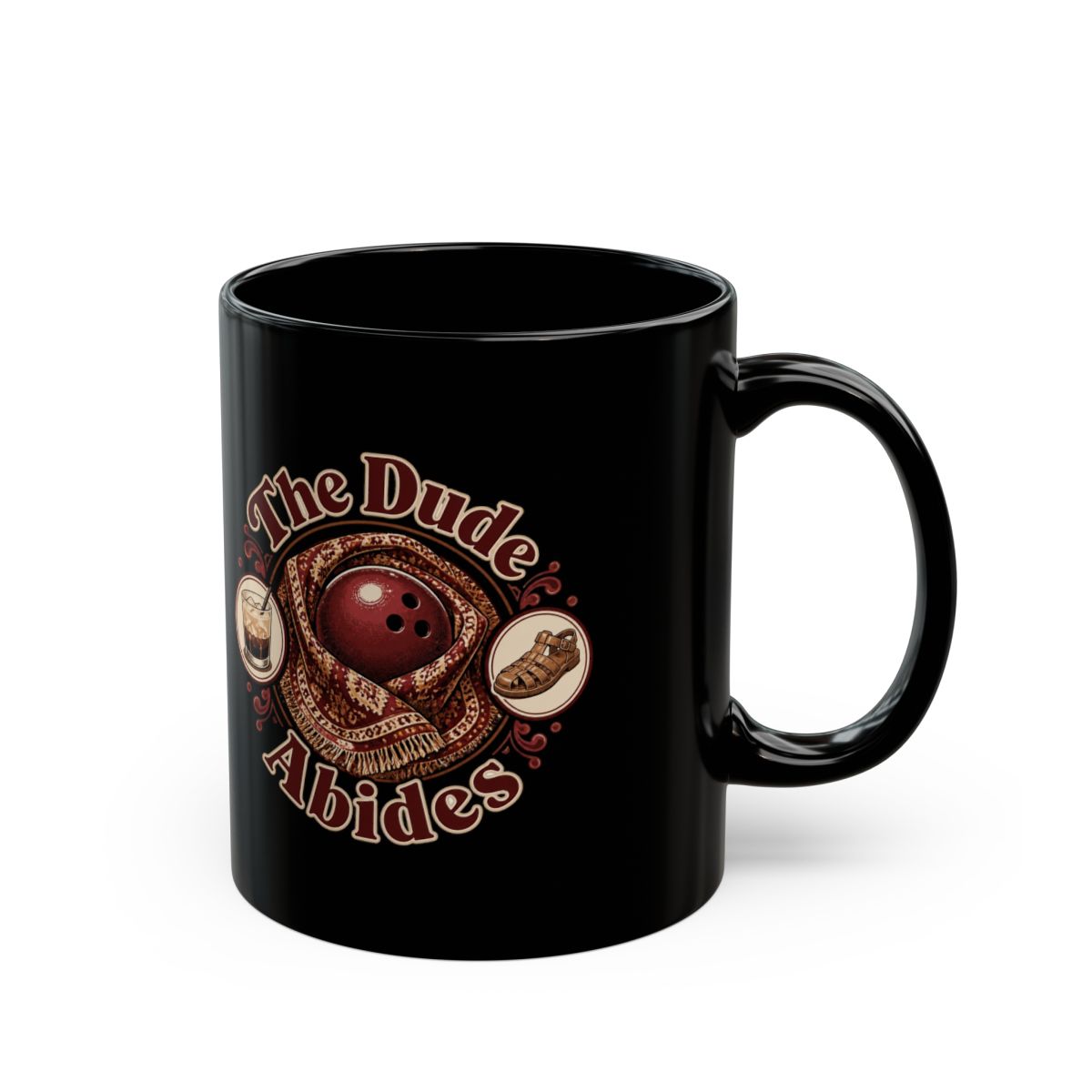 The Big Lebowski "The Dude Abides" Black Mug