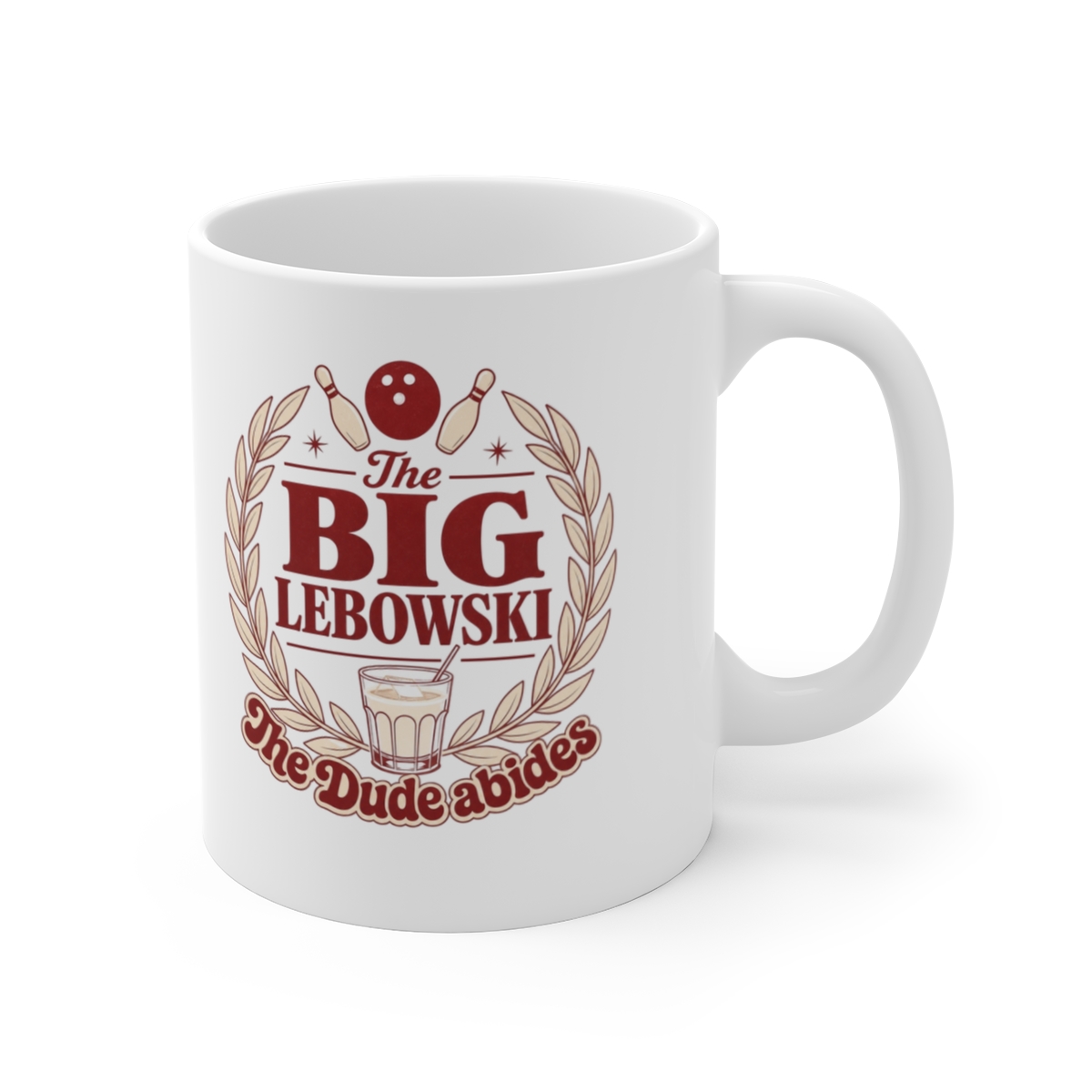 The Big Lebowski "The Dude abides" White Mug