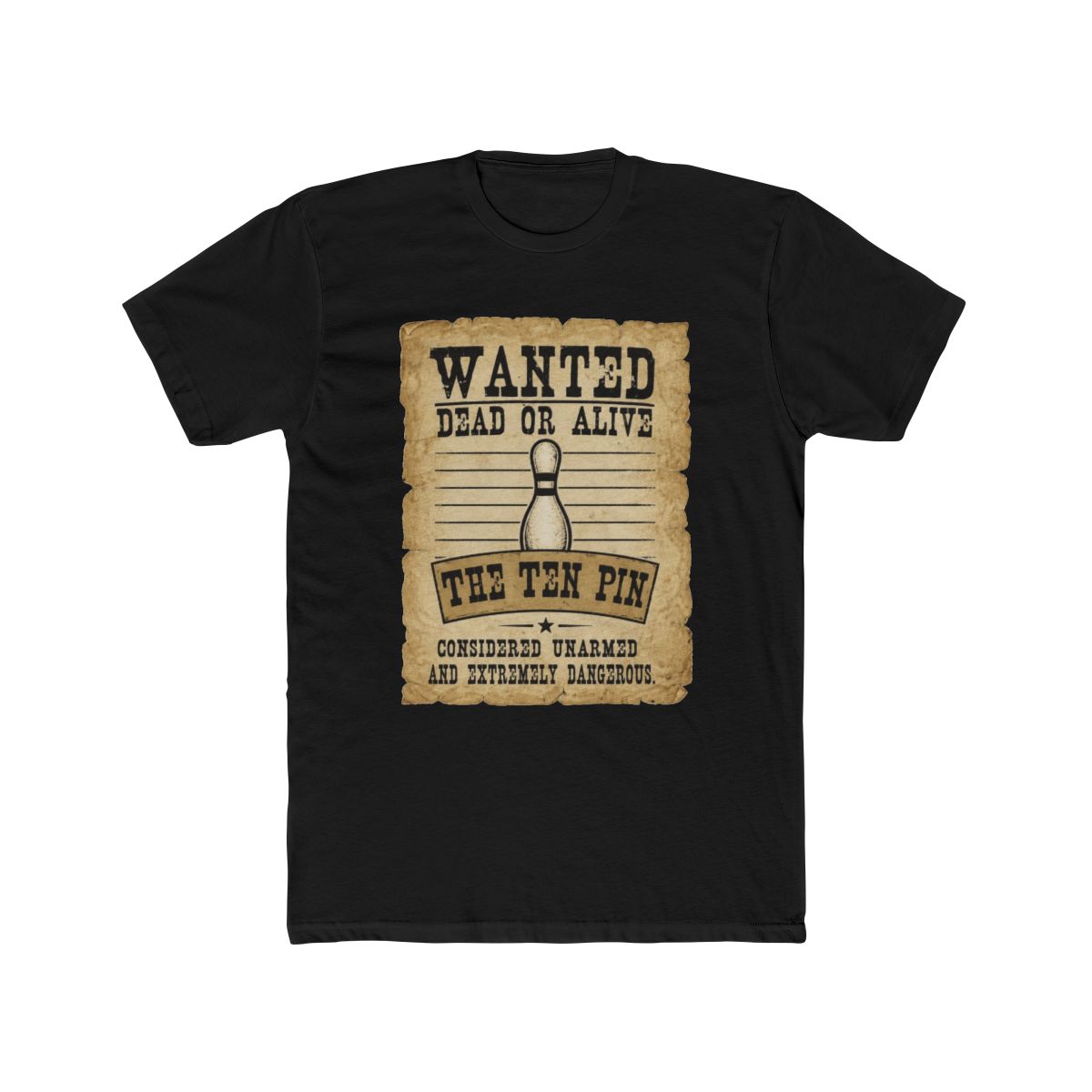Wanted Dead Or Alive The Ten Pin Bowling T Shirt | The Big Lebowski - alternate angle 3, merchandise