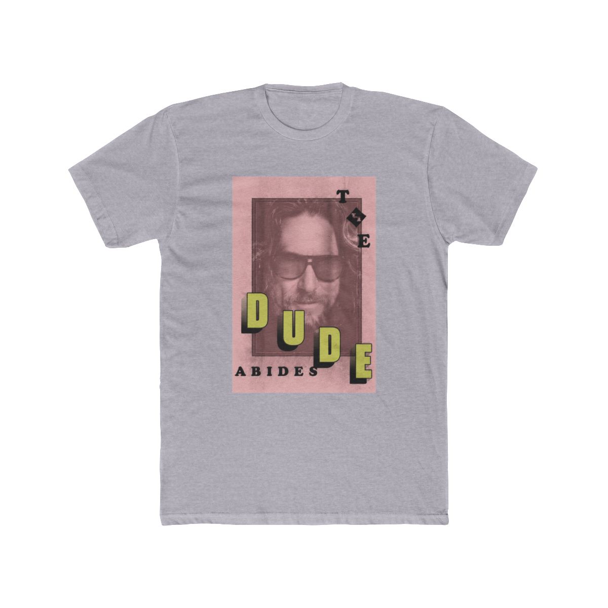The Big Lebowski The Dude Abides Pink T Shirt - alternate angle 3, merchandise