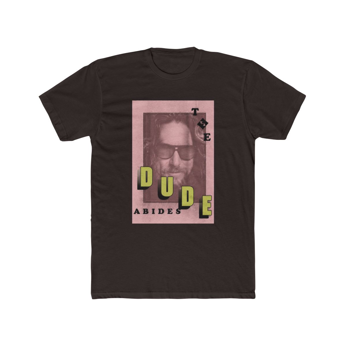The Big Lebowski The Dude Abides Pink T Shirt - alternate angle 2, merchandise