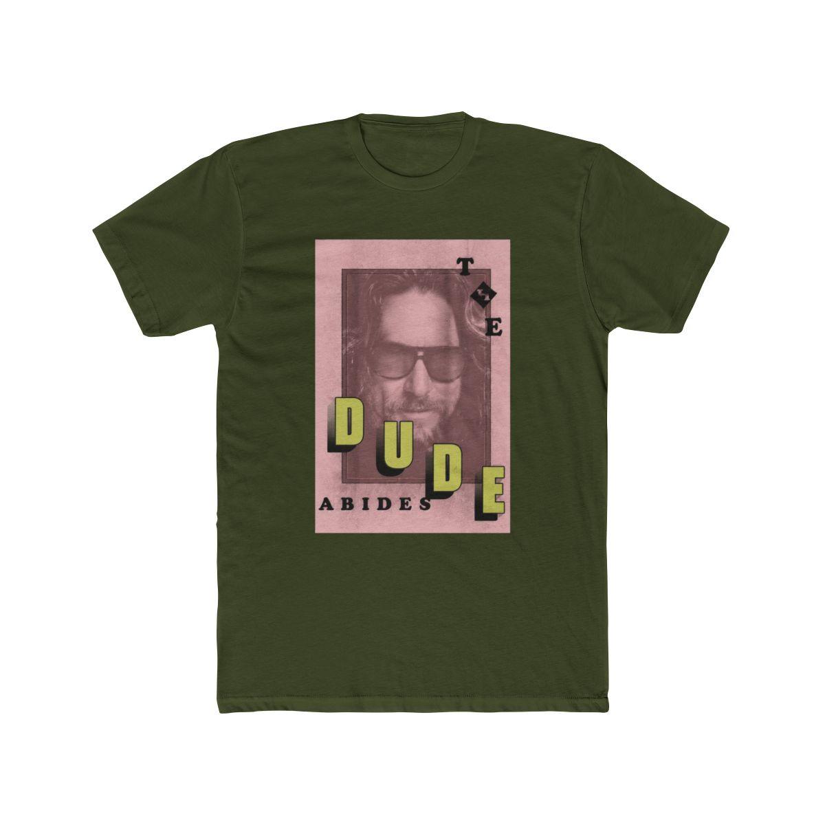 The Big Lebowski The Dude Abides Pink T Shirt - alternate angle 4, merchandise